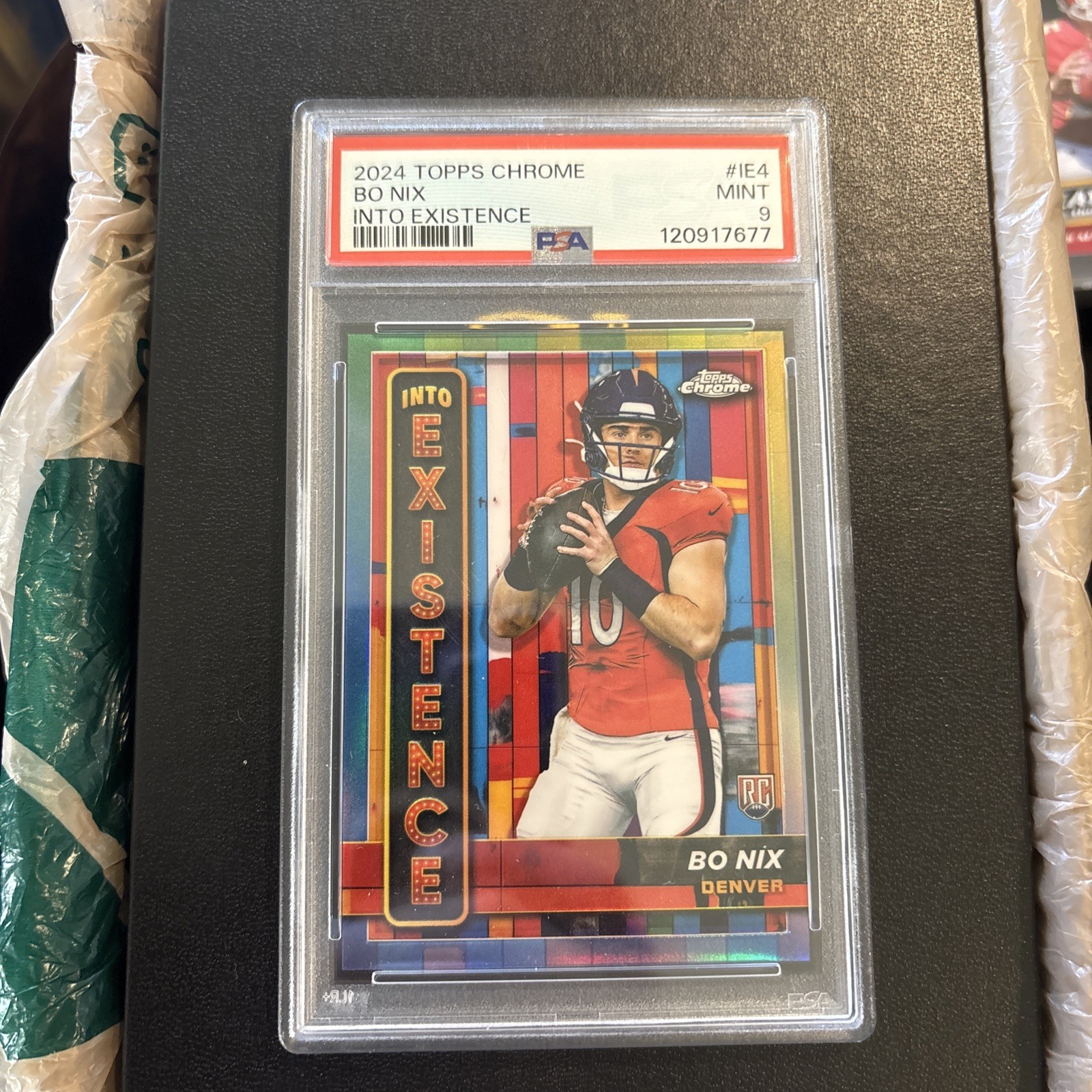 2024 Topps Chrome Bo Nix #IE4 INTO EXISTENCE CASE HIT SSP PSA MINT 9! Broncos!