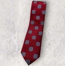 NEW BRUNO PIATTELLI Silk Tie Red Blue Geometric W:3.4"