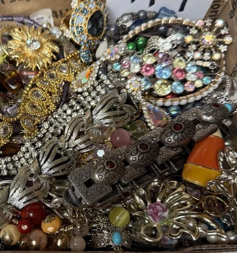Vintage & Modern Some Signed Costume Jewelry Lot Full Small Priority Box # 114