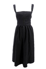 Reformation Tagliatelle Black Linen Midi Dress Womens 8 Hook Front Button Strap