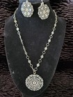 Catherine Popesco Silver Medallion Necklace And Earrings Set — photo 1