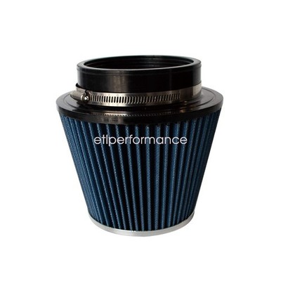 Open Funnel High Performance Air Filter w/Clamp 4.5'' Inlet ID Chrome Filter Cap