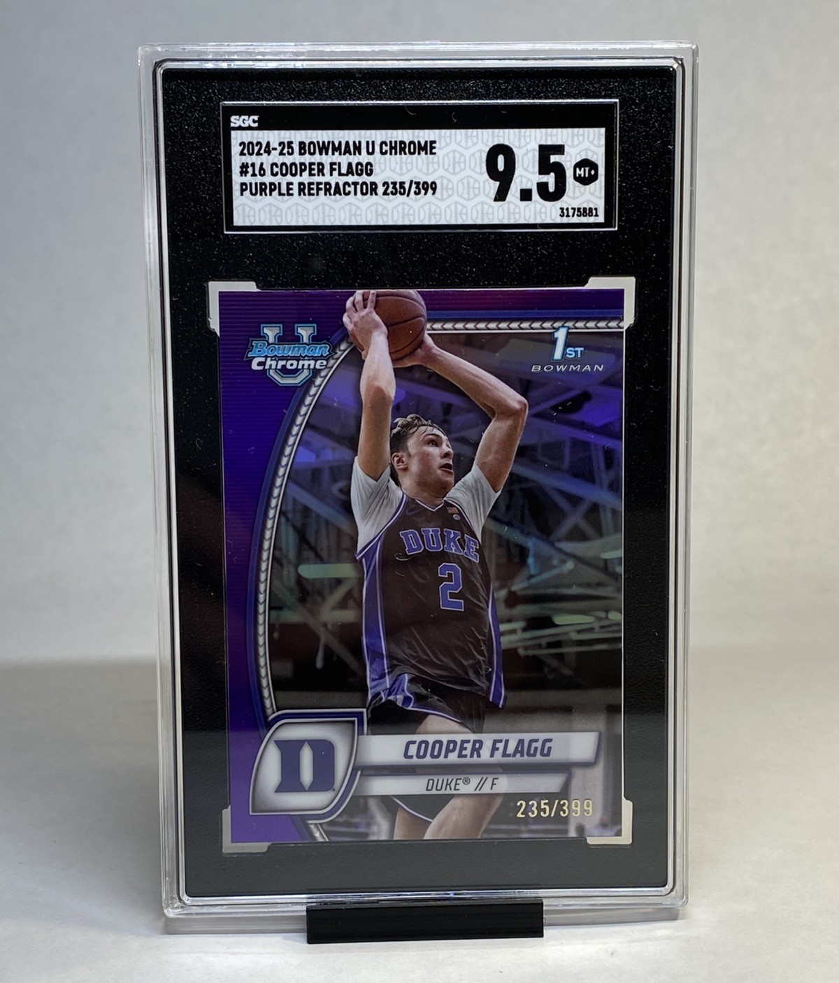 2024-25 Bowman U Chrome - Cooper Flagg #16 Purple Refractor /399 (RC) SGC 9.5