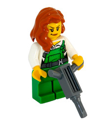 LEGO Female Robber in Green Overalls Minifigure City Police Starter (60136)