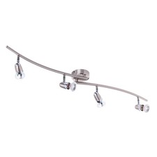 Litecraft Ronja Spotlight Bar Ceiling 4 Light with LED Bulbs - Brushed Chrome   