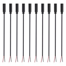 10-Pack 3.5mm 1/8" to Speaker Wire TS Mono Female Jack to Bare Wire Pigtail 3...