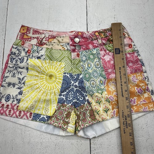 Mehrfarbige Damenshorts mit Patch-Print und Doppelknöpfen Größe Medium NEU - Bild 5 von 7