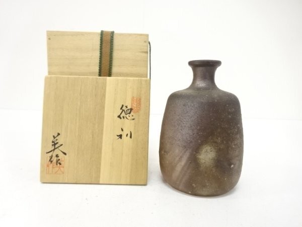 Bizen Ware Tokkuri Sake Flasche von Eisaku Motoyama japanische Keramik - TK201