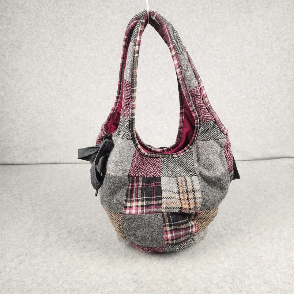Bolso hobo American Eagle Outfitters retazos para mujer a cuadros lana moño cartera bolso de mano Foto 4 de 4