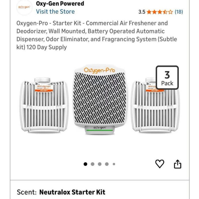 Commercial Air Freshener - Oxy-Gen Powered Oxygen-Pro Wall Automatic Dispenser