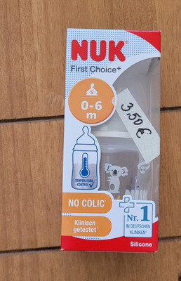 NUK First Choice+ Babyflasche 0-6 Monate Anti-Kolik Silikon Temperaturkontrolle