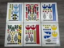 WATERSLIDE Star Wars X-wing Rebel Pilot Helmet Decal Sets - ALL DESIGNS!