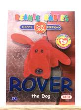 TY Beanie Babies BBOC Card - Series 2 Birthday (Blue) Rover the Dog