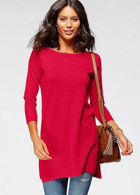 Laura Scott Longline Rundhals Strickpullover Gr. 10 neu ohne Etikett UVP 32 £