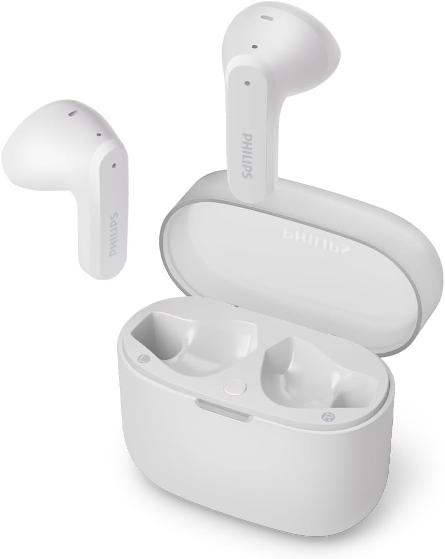 PHILIPS True Wireless In Ear Bluetooth Headphones Dynamic Bass - White