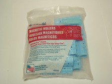 Vtg Goody 14 Small Blue Magnetic Hair Rollers with Snap Over Covers