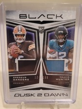 2025 Panini Black NFL Dusk 2 Dawn - Travis Hunter/Shedeur Sanders #D2D-SSTH /199