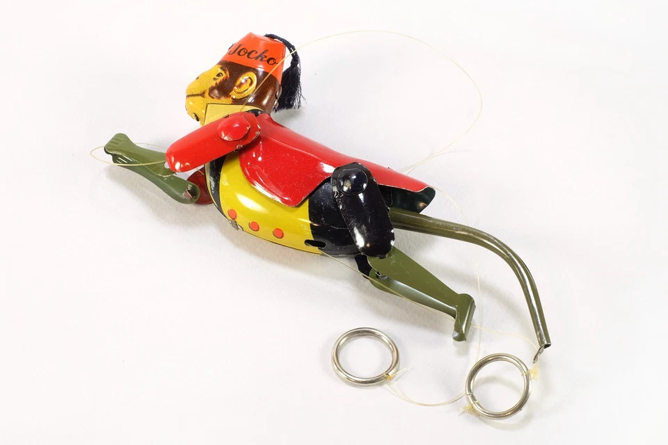 Juguete vintage de hojalata Jocko the Climbing Monkey años 60 con caja - Linemar Japón Foto 2 de 4