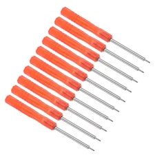 10pcs Tiny Phillips Screwdriver 1.2mm Cross Head Driver W Non-Slip Red Grip