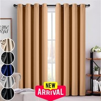 THERMAL BLACKOUT CURTAINS READY MADE EYELET RING TOP WITH 2 TIE BACK