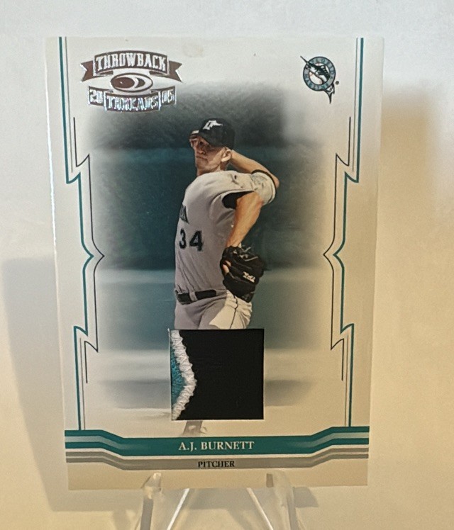 A.J. Burnett 2005 Throwback Threads - Material Jersey Prime GU Patch Relic /25