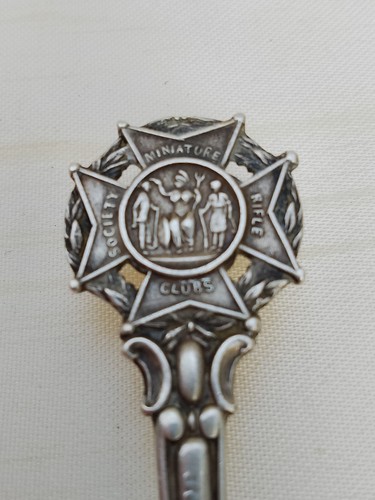Antique Sterling Silver Spoon Society Miniature Rifle Clubs Look Forward 1910 HM - Picture 2 of 8