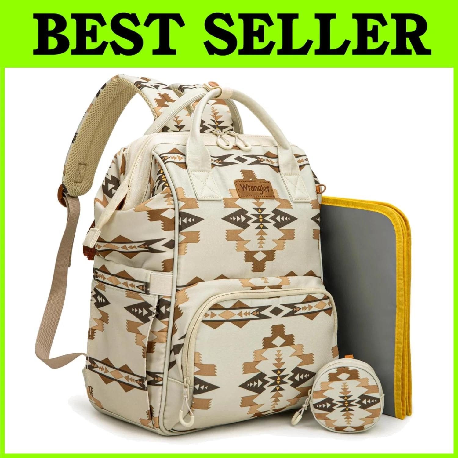 Wrangler Southwest Diaper Bag Backpack with Changing Pad