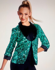 Weissman Sparkly Green Dance Costume Tap Jazz Small Adult