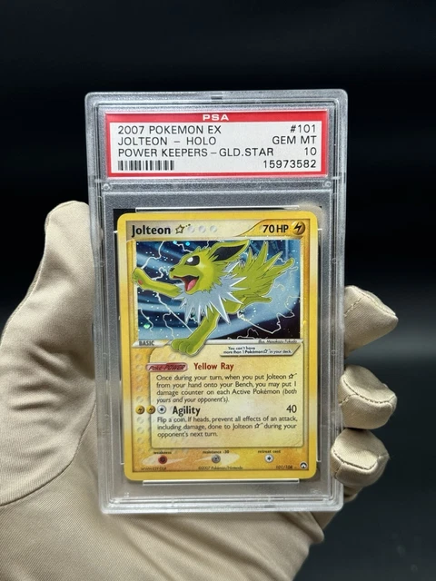 Pokemon 2007 Jolteon-Holo Gold Star EX Power Keepers #101/108 PSA 10 Swirl