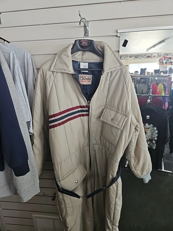 Vintage WALLS BLIZZARD PRUF Large Reg Insulated Snow Suit Coveralls Chest 42-44