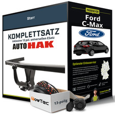 Für FORD C-Max I Typ DM2 Anhängerkupplung starr +eSatz 13pol uni 03-10 NEU