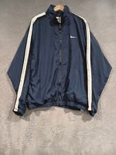 Nike Big Swoosh Track Jacket XXL Navy 90s Vintage Full Zip Windbreaker