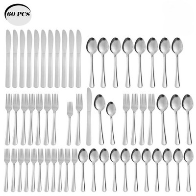 60 -Piece Stainless Steel Flatware Set Service for 12 Cutlery Set