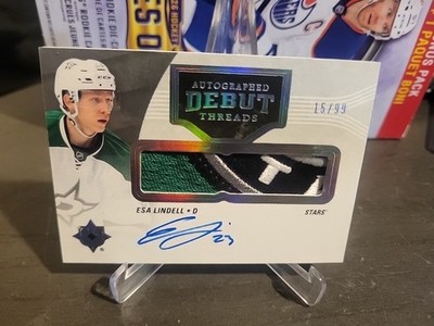 16-17 UD Ultimate Esa Lindell Autographed Debut Threads #DT-EL /99 Dallas Stars