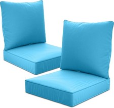 24" x 24" x 6" Outdoor Deep Seat Cushions Set - 2 Set Waterproof Fade
