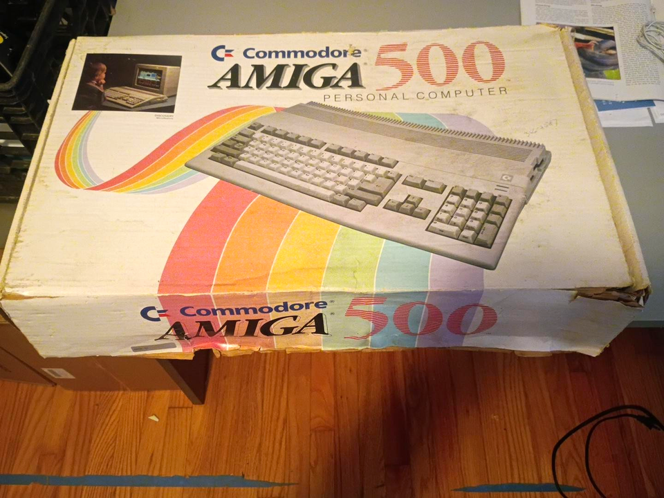Commodore Amiga Box Front Commodore Amiga 500 A500 Vintage Home Computer Personal Computer Boxed ...
