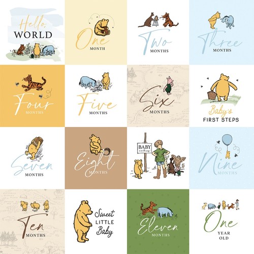 Echo Park Winnie The Pooh Baby Collection Kit 12"x12" Paper Stickers Made USA - Picture 4 of 6