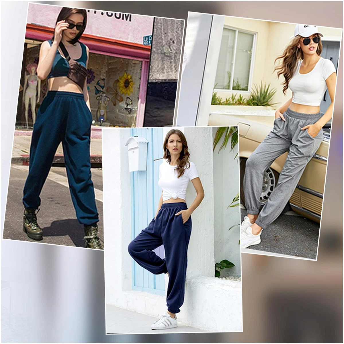 Ladies Womens Joggers Bottoms Jog Pants Running Gym Fleece Lined