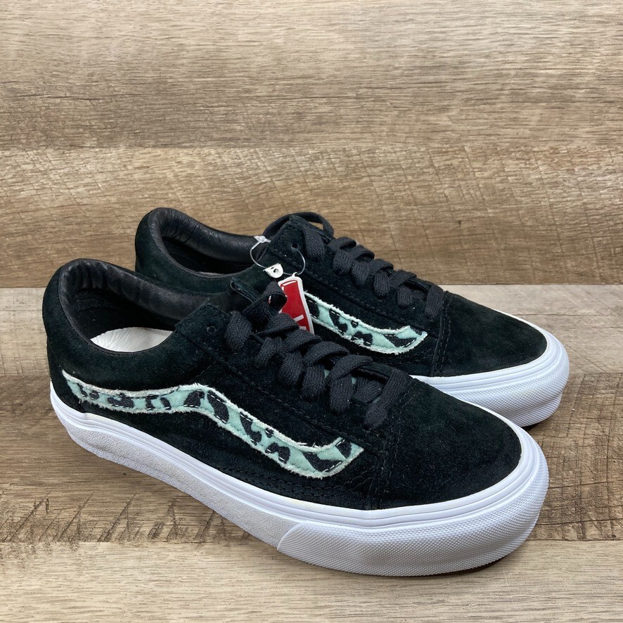 VANS Vault Old Skool Velvet Animal Mint Leopard Black Suede  display picture 3