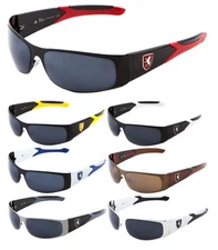 KHAN SLIM SHIELD WRAP AROUND SUNGLASSES RETRO SPORT OUTDOOR CHOPPER MOTORCYCLE
