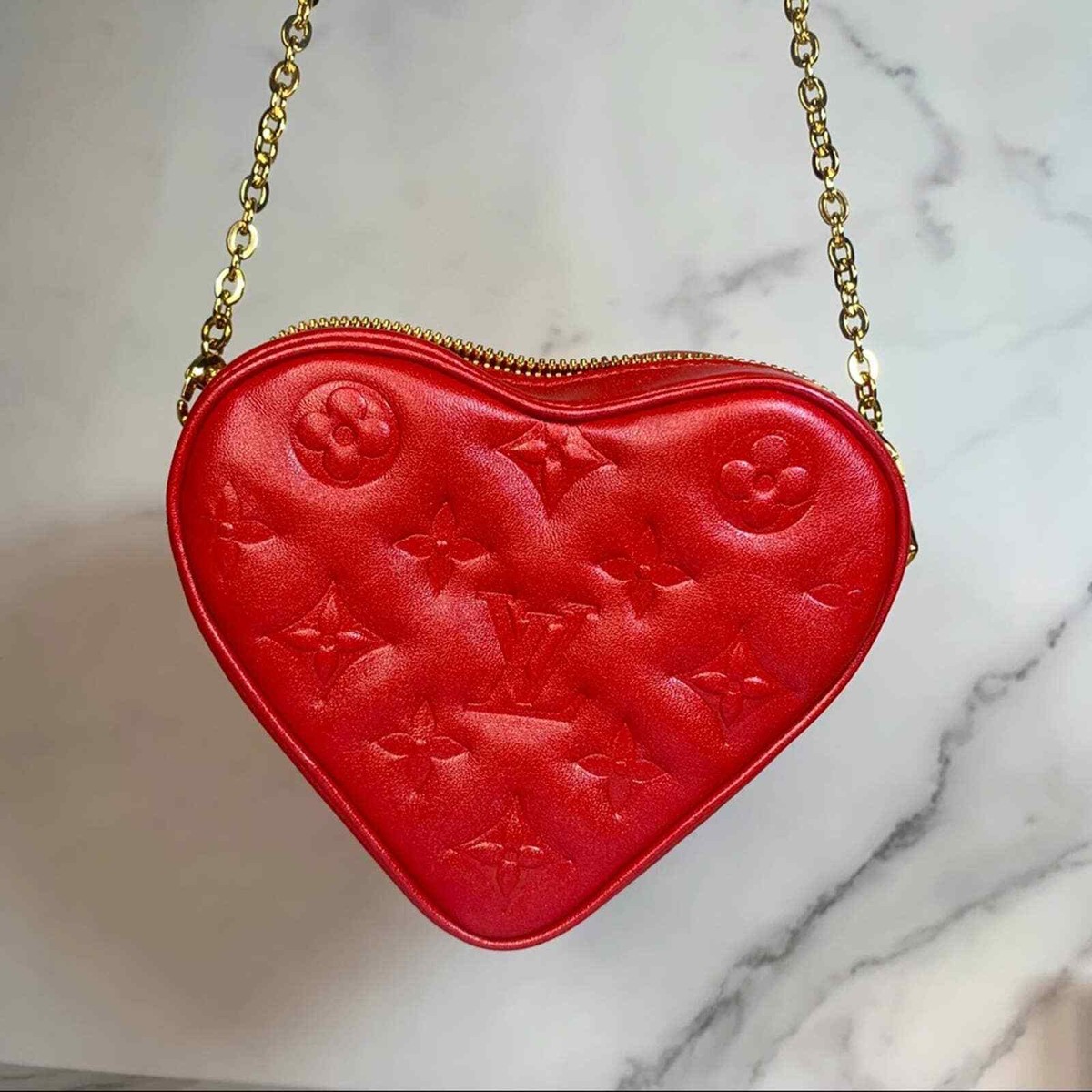 Louis Vuitton Heart Bag on Chain Fall in Love red leather Louis Vuitton Heart Bag on Chain Fall in Love red leather