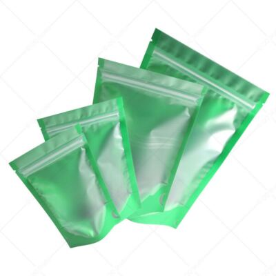 Multi-Color & Size Matte Clear Mylar Stand Up Zipper Bag Pouch w/ Tear Notch