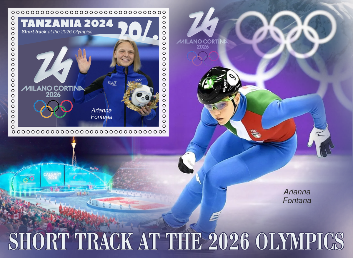Stamps .Olympics Games 2026 Short track 8 sheets perforated NEW
