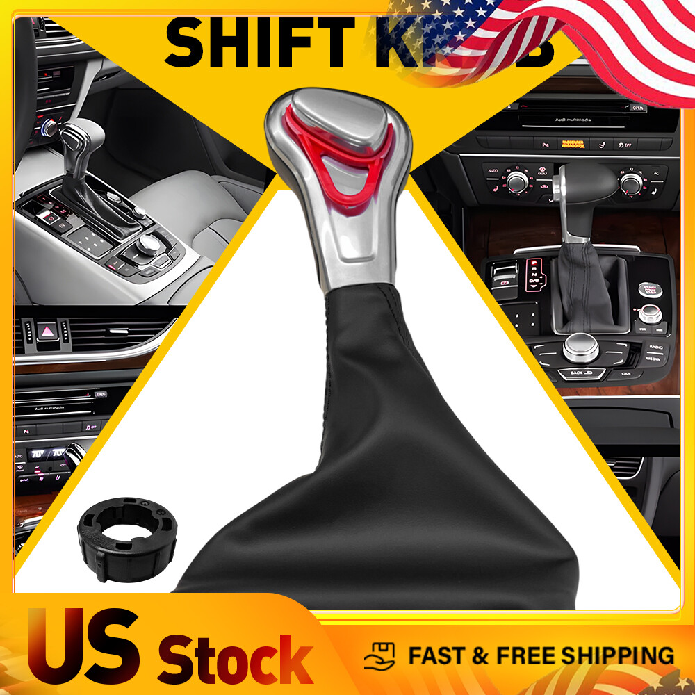 Black Automatic Shift Gear Knob Gearbox Handle For Audi A6 A5 A4 A3 Q5 Q7 2008+