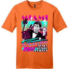 NEW ART SOCIETY SCARFACE MIAMI VICE TEE SHIRT ORANGE SMALL-4XLARGE MADE IN USA