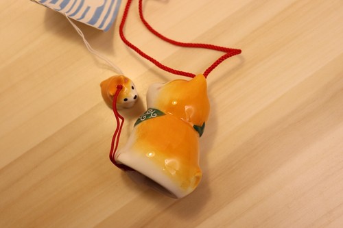 FUURIN DI SHIBAINU, cane fortunato CAMPANELLA A VENTO CON 2 cani Shiba Inu giall - Imagen 6 de 6
