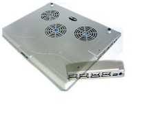 Chłodnica notebooka Cooler Pad 3 wentylatory z 4 portami USB 2.0 HUB w kolorze czarnym