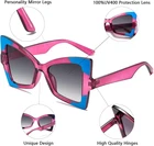 Oversized Cat Eye Sunglasses for Women Trendy UV Protection Butterfly Purple