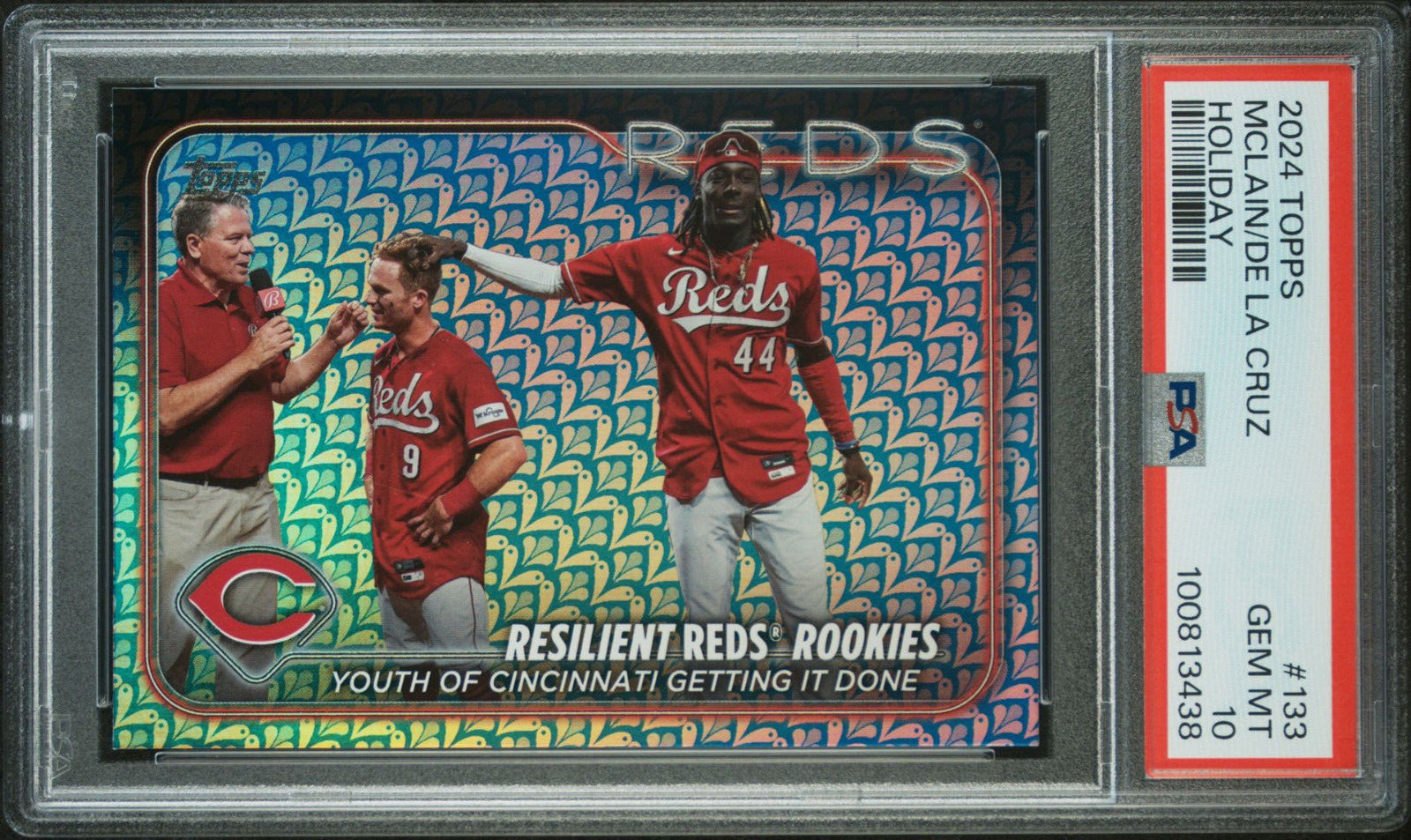 2024 Topps Series 1 - Holiday #133 McLain/De La Cruz PSA10 Cincinnati Reds