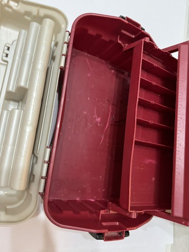 Plano Three Tray Flipsider Box Tackle Fishing 7603-01 Red White - Picture 9 of 11